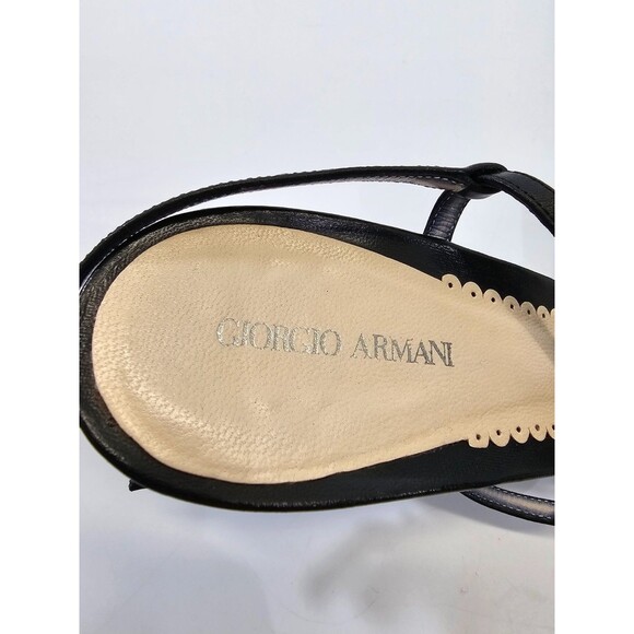 Giorgio Armani Black Leather Strappy High Heels Sandals Pumps Women's 38.5 EUC - Picture 7 of 9